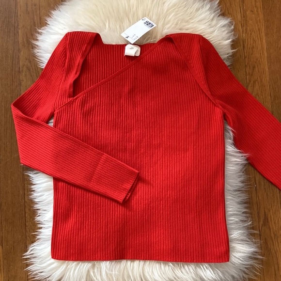 H&M Sweaters - H&M Asymmetric Neckline Ribbed Sweater